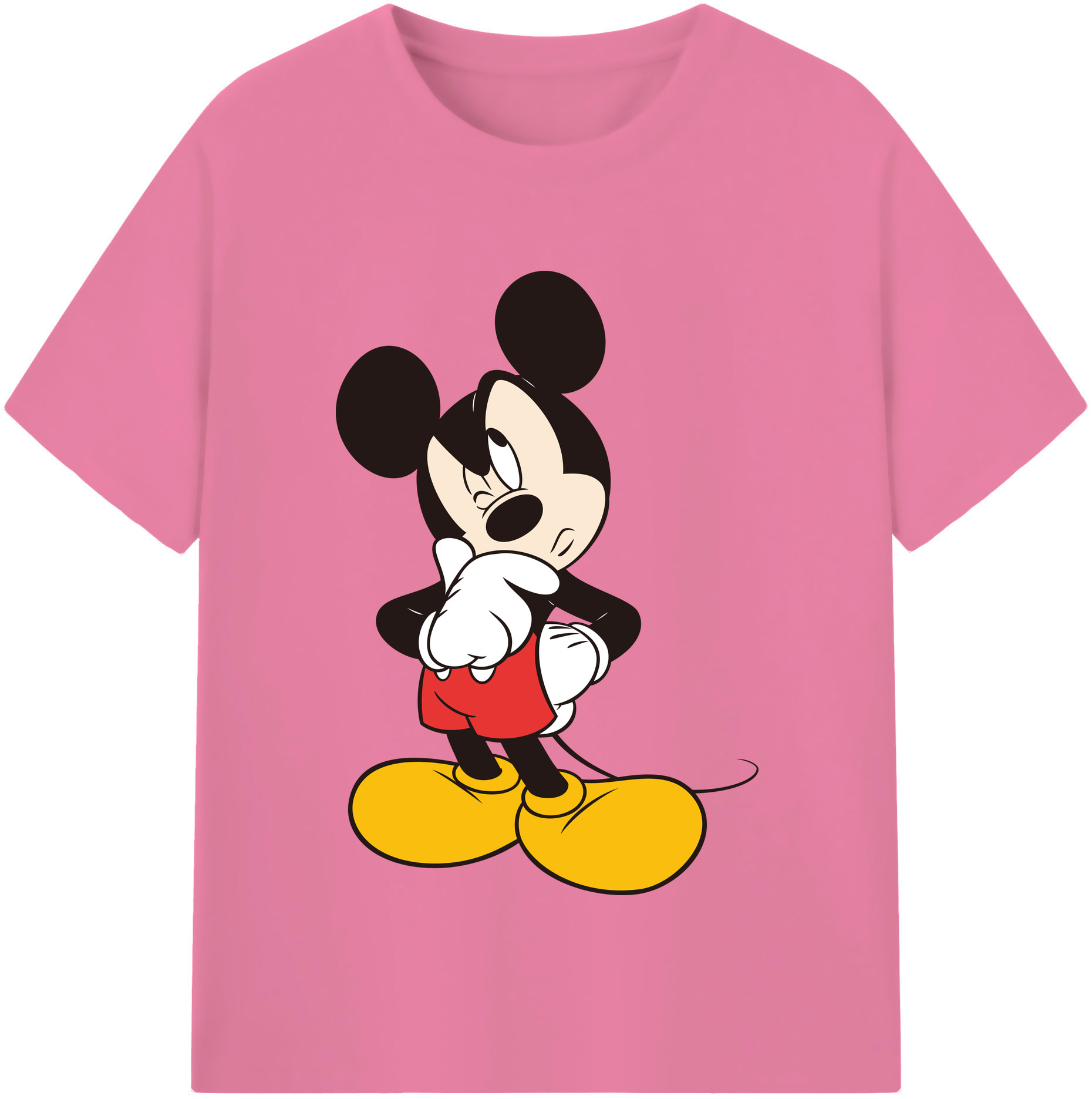 （画像用） ミッキーマウス Mickey Mouse 綿100％半袖Tシャツ（フロントプリント）